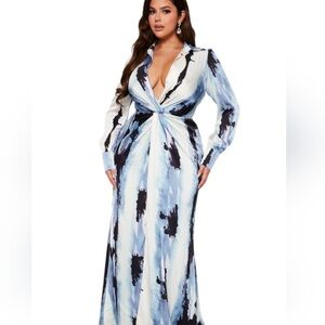 NWT Fashion Nova Luxe  Reign Maxi Dress - Multi Color Size: 2X